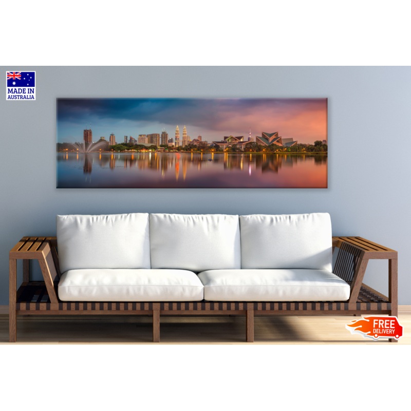 Panoramic Canvas Malaysia City View High Quality 100% Australian made wall Canvas Print ready to hang
