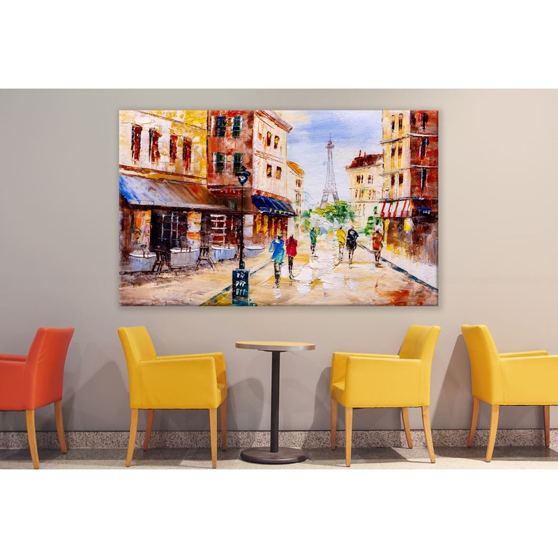 Paris Street oil Painting Print 100% Australian Made