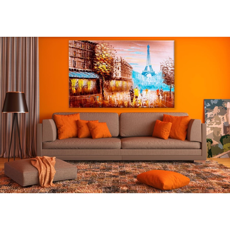 Paris Street View SunSet Eiffel Tower Painting Print 100% Australian Made