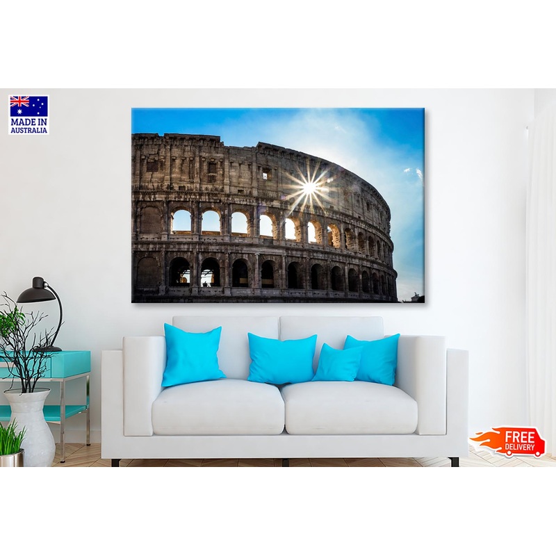 Sky & Views of The Coliseum Rome Wall Art Decor 100% Australian Made