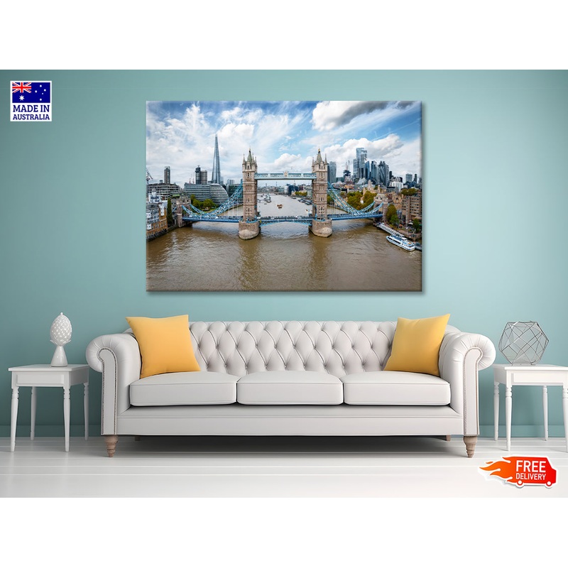 Tower Bridge in Thames River UK Print 100% Australian Made
