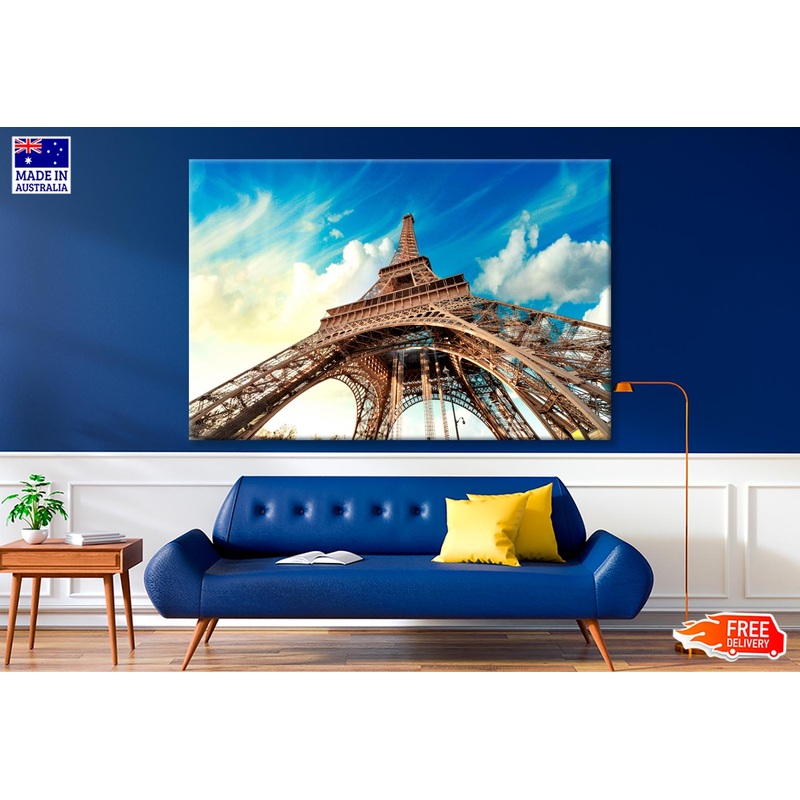 Beautiful View of Eiffel Tower with Sky Sunset Paris Wall Art Decor 100% Australian Made