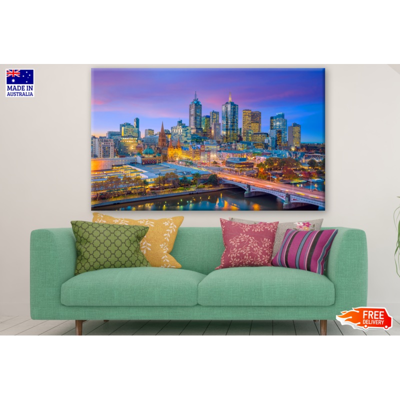 Melbourne City Skyline View Photograph Print 100% Australian Made