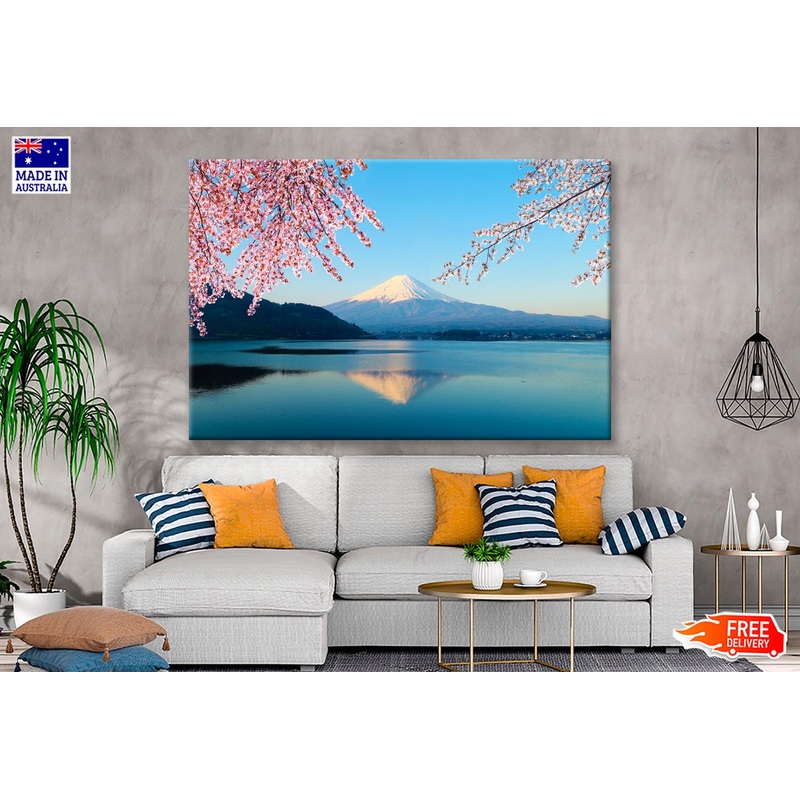 Mountain Fuji In Autumn and Clear Sky in Japan Wall Art Decor 100% Australian Made