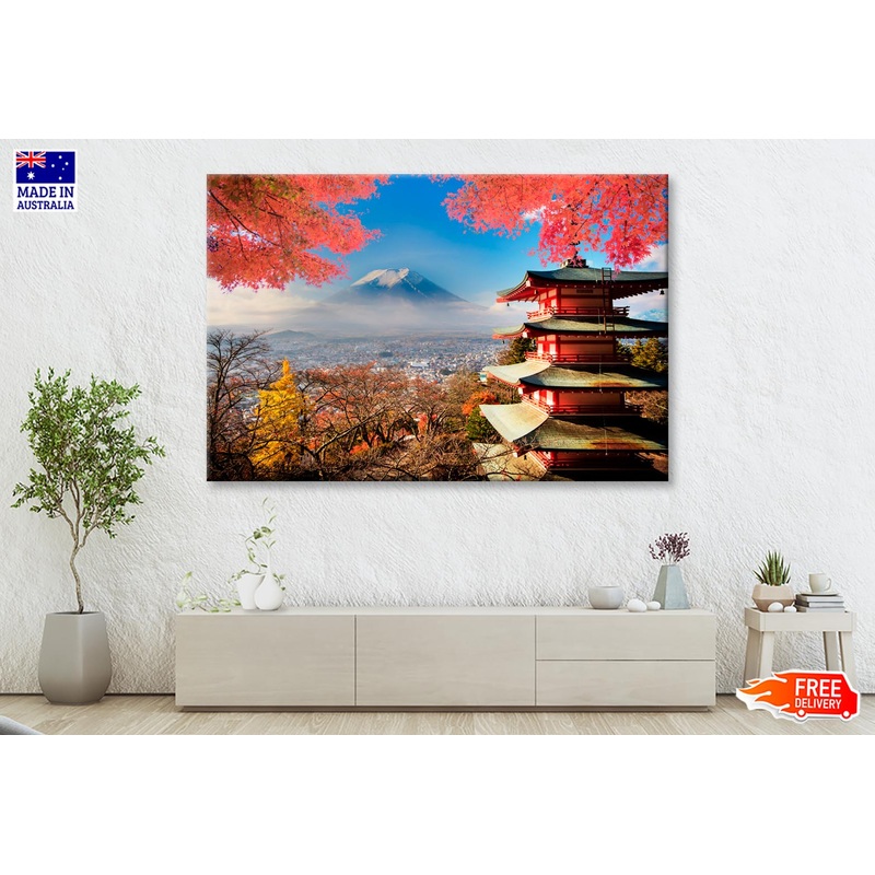Mt. Fuji With Fall Colors in Japan Wall Art Decor 100% Australian Made