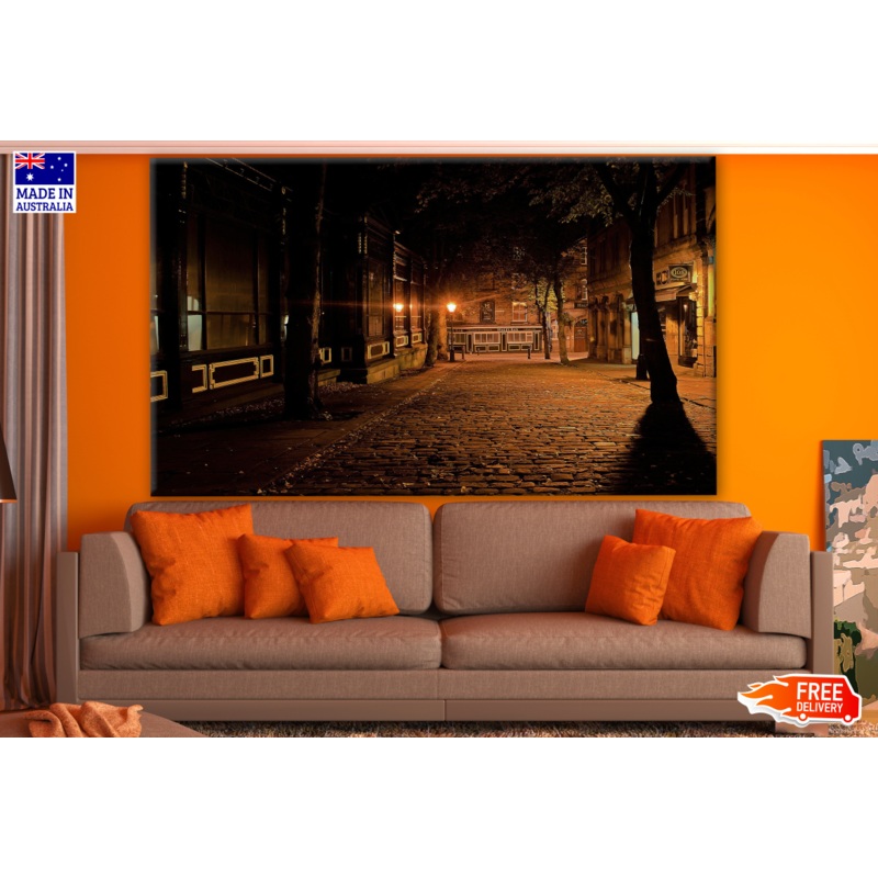 Night Street View with Lights Photograph Print 100% Australian Made