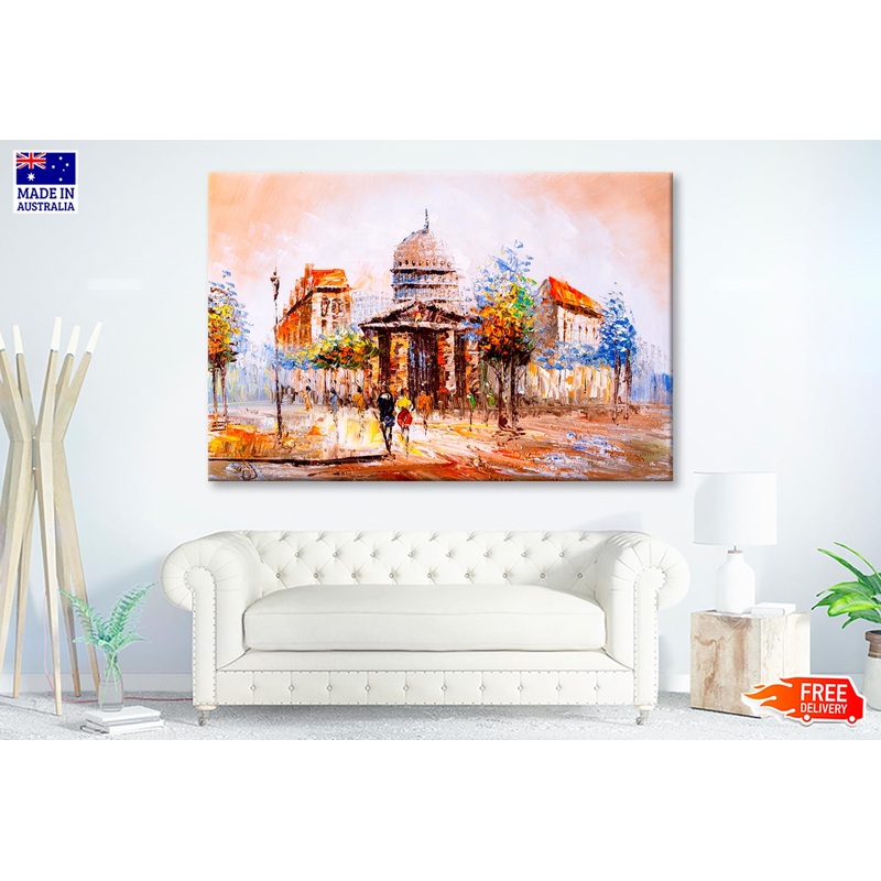 Oil Painting - City & Street View  Wall Art Decor 100% Australian Made