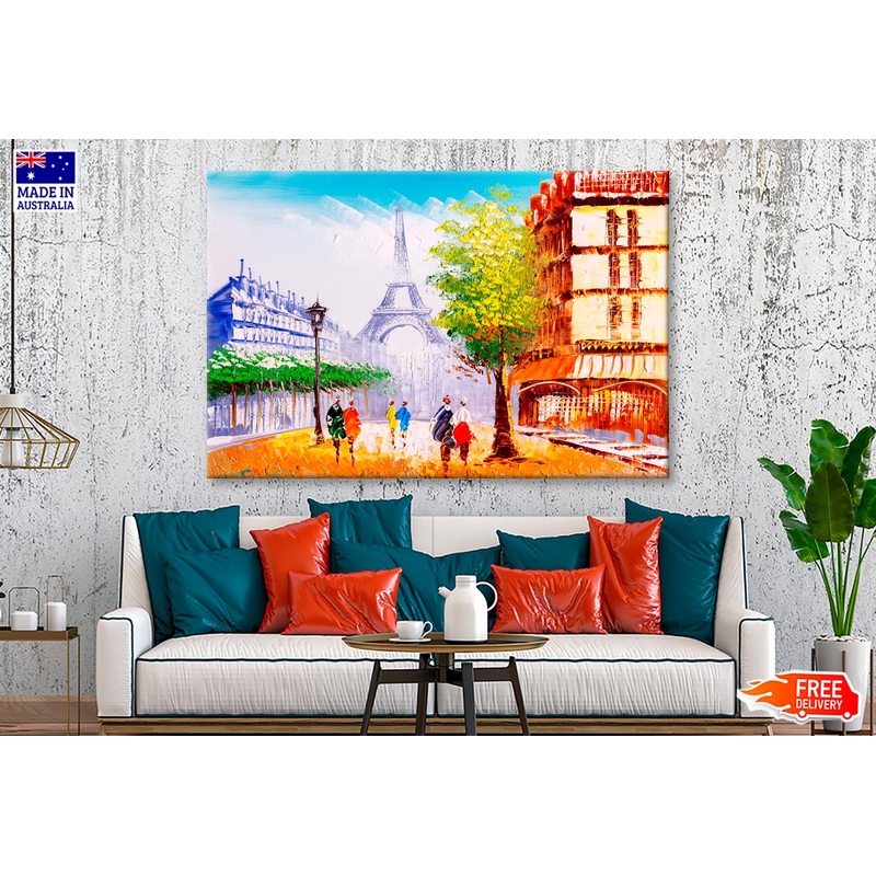 Oil Painting - Eiffel Tower in Paris Wall Art Decor 100% Australian Made