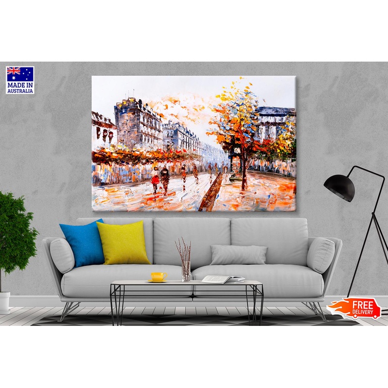 Oil Painting - Street View of Paris  Wall Art Decor 100% Australian Made