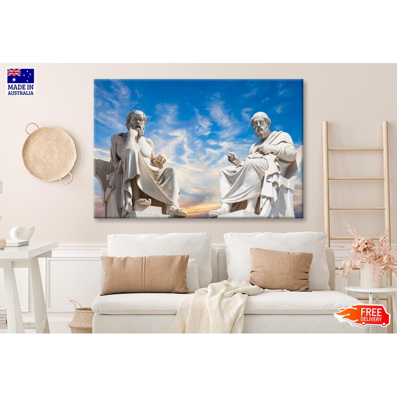 Plato And Socrates, The Greatest Ancient Greek Philosophers Wall Art Decor 100% Australian Made