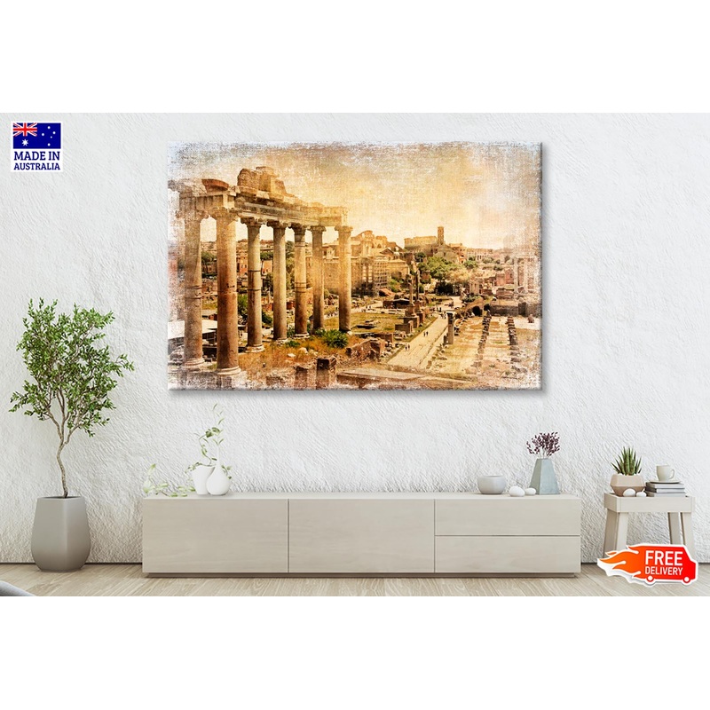 Roman Forums - Artistic Retro Styled Picture Wall Art Decor 100% Australian Made
