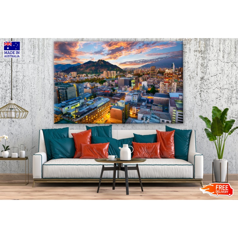 Stunning City with Mountain View Print 100% Australian Made