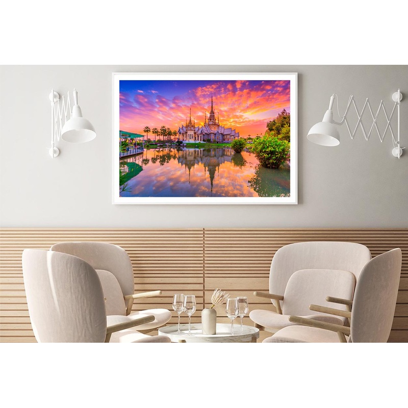 Sunset In Temple at Wat None Kum in Thailand Home Decor Premium Quality Poster Print Choose Your Sizes