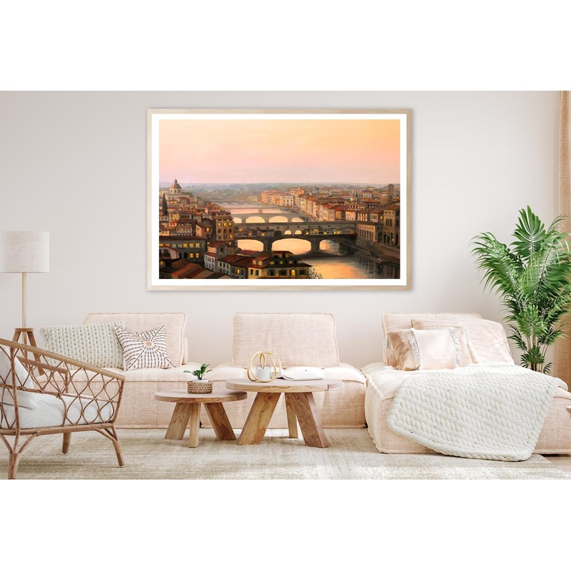 Sunset Over Florence the Warm Sunlight Home Decor Premium Quality Poster Print Choose Your Sizes