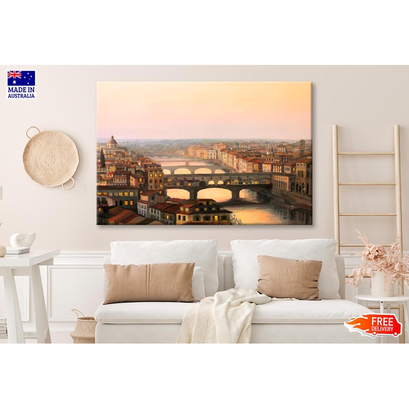 Sunset Over Florence the Warm Sunlight Wall Art Decor 100% Australian Made