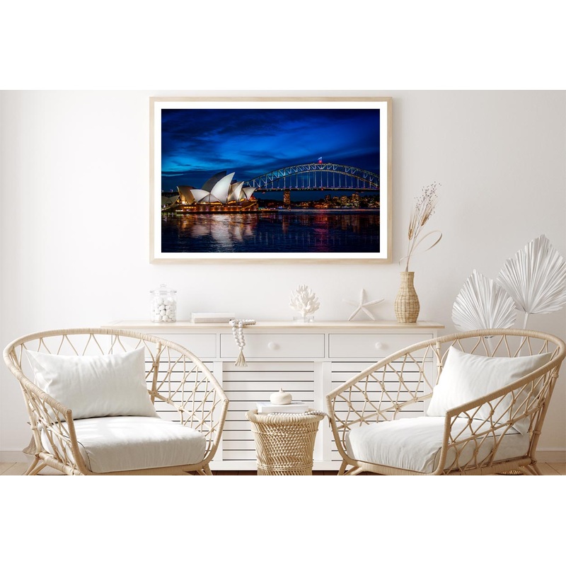 Sydney Opera House at Night Home Decor Premium Quality Poster Print Choose Your Sizes