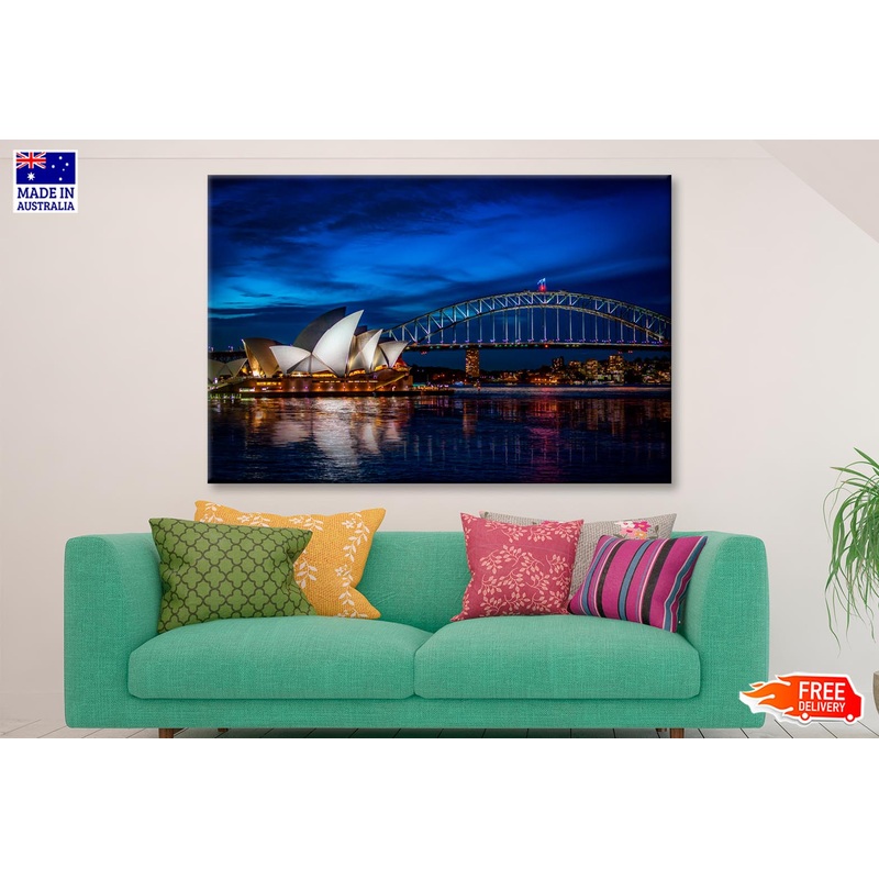 Sydney Opera House at Night Wall Art Decor 100% Australian Made