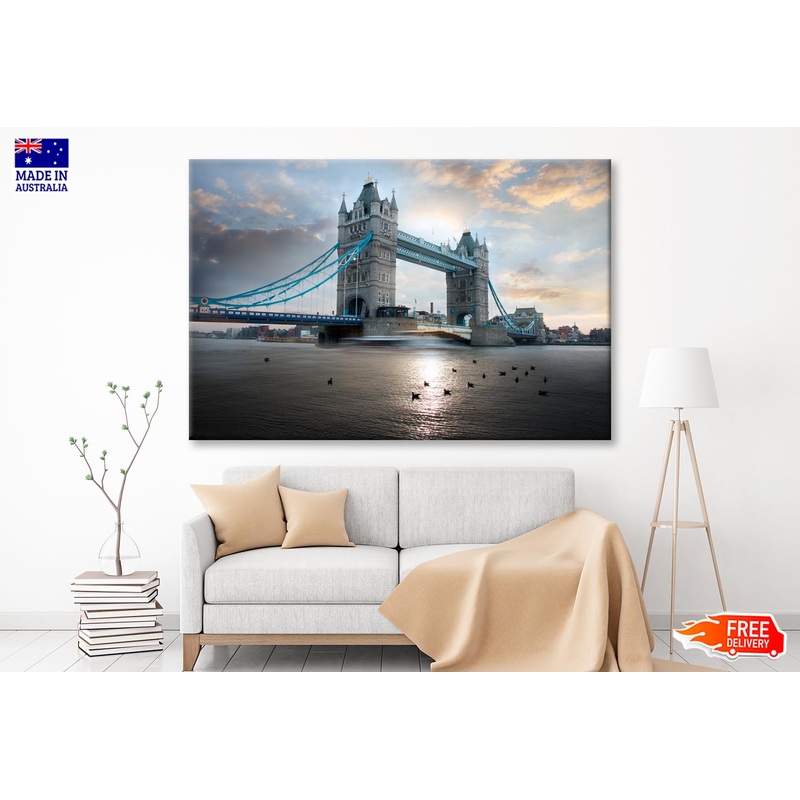 Tower Bridge During Evening, London, UK Wall Art Decor 100% Australian Made