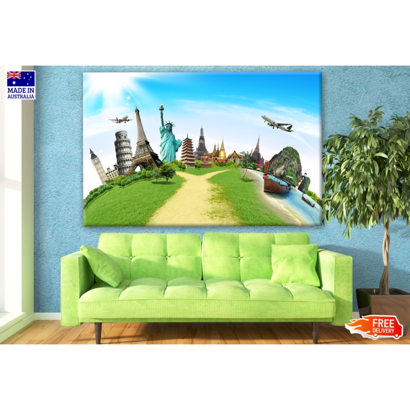 Travel the World Monument Concept Manipulation Photograph Print 100% Australian Made