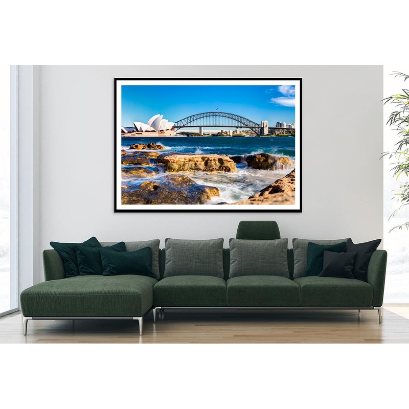 View Of the Sydney Opera House & Harbor Bridge Home Decor Premium Quality Poster Print Choose Your Sizes