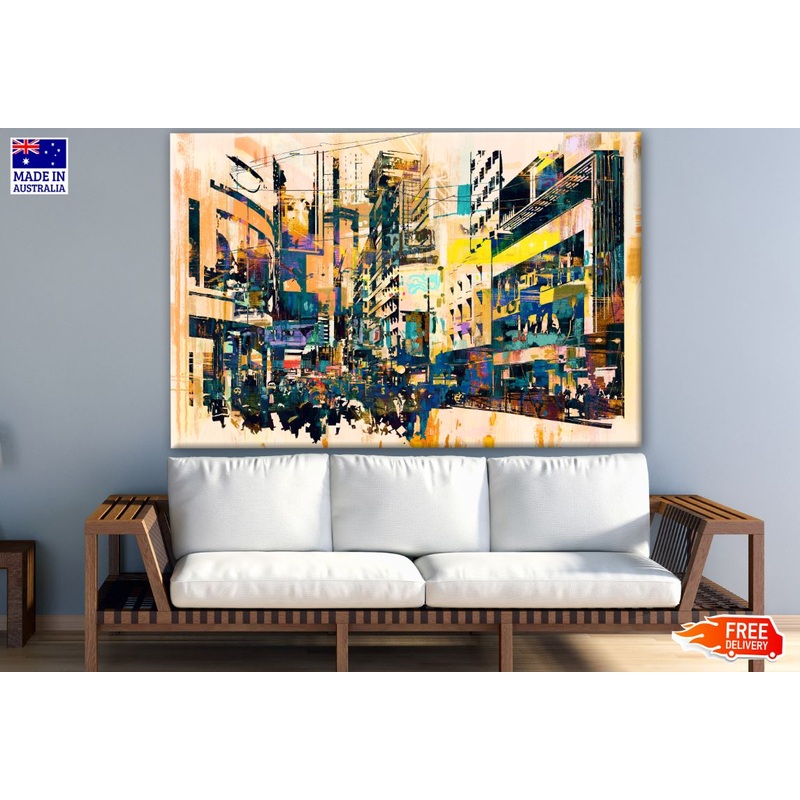 Abstract Art of Cityscape Watercolor Painting Print 100% Australian Made