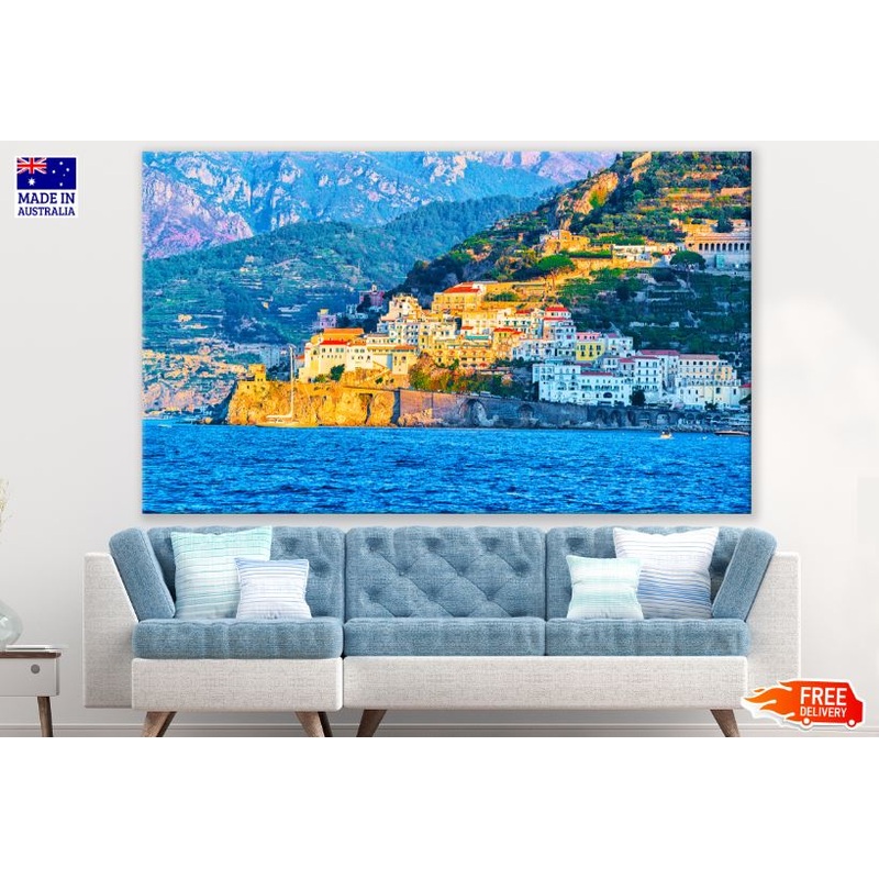 Amalfi Coast Town at Tyrrhenian Sea Photograph Print 100% Australian Made