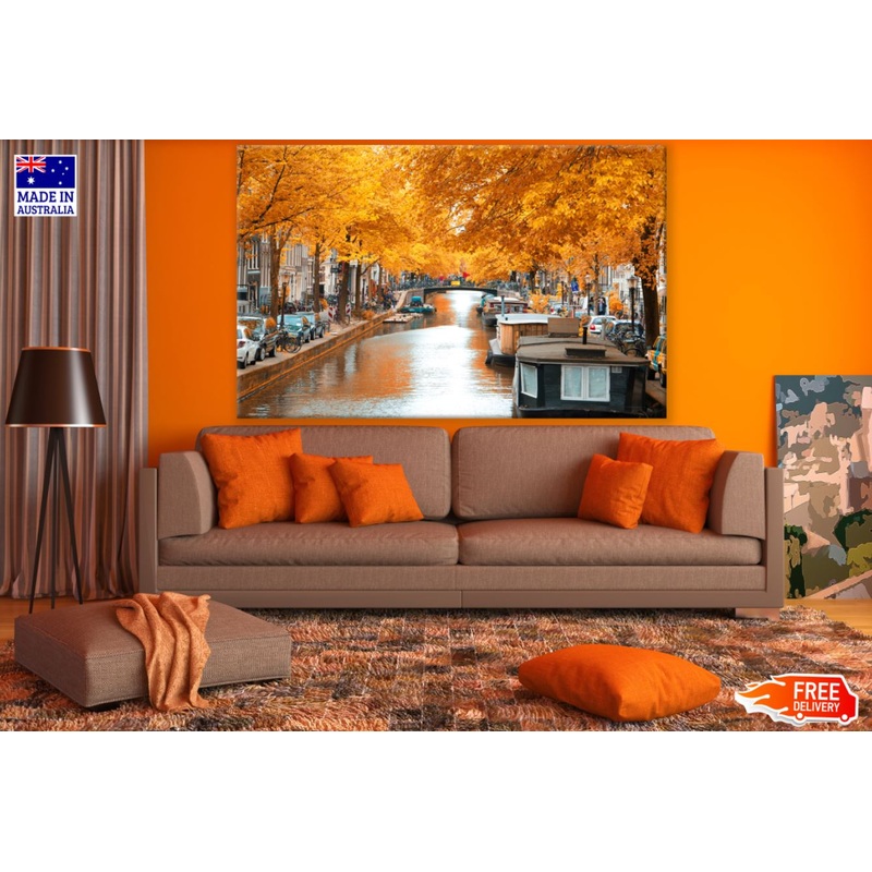 Boats on Canal in City Photograph Print 100% Australian Made