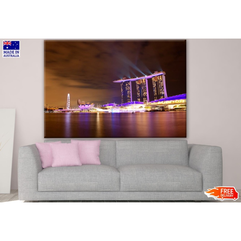 Marina Bay Sands Singapore Night View Photograph Print 100% Australian Made