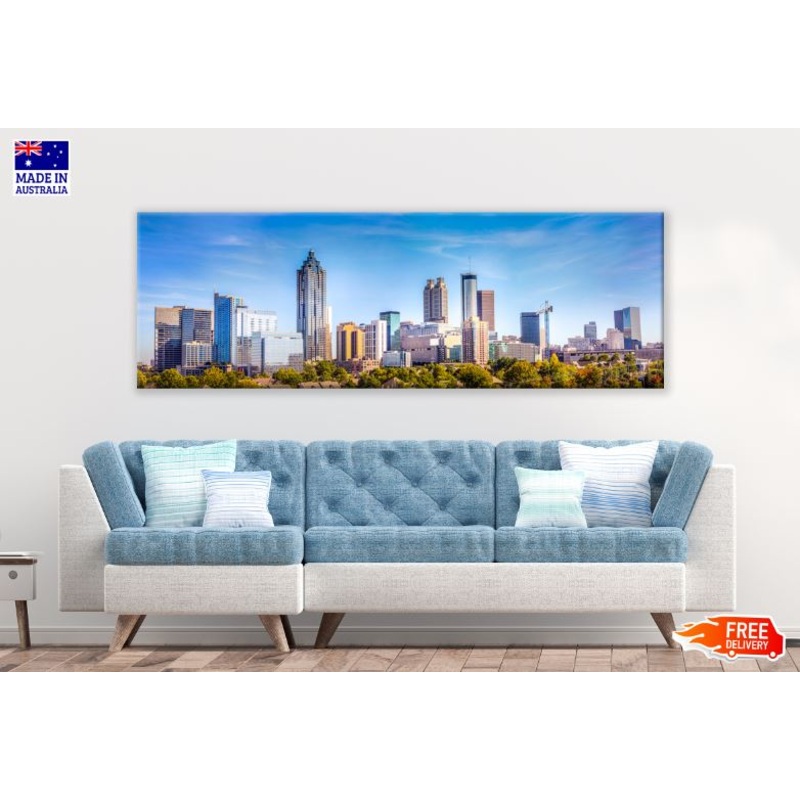 Panoramic Canvas City View High Quality 100% Australian made wall Canvas Print ready to hang