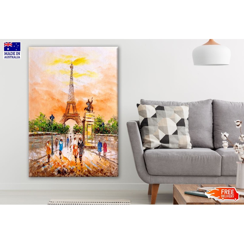 Paris City & Eiffel Tower Watercolor Painting Print 100% Australian Made