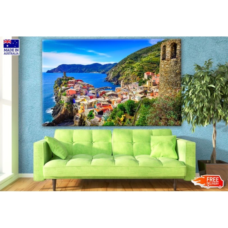 Scenic View of Colorful Village Vernazza Photograph Print 100% Australian Made