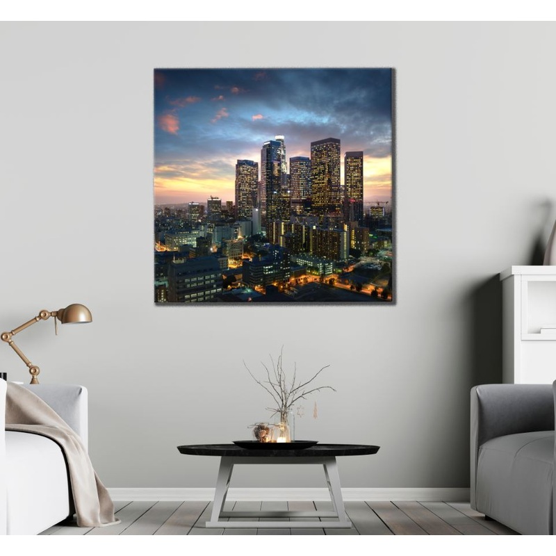 Square Canvas City Buildings Photograph High Quality Print 100% Australian Made