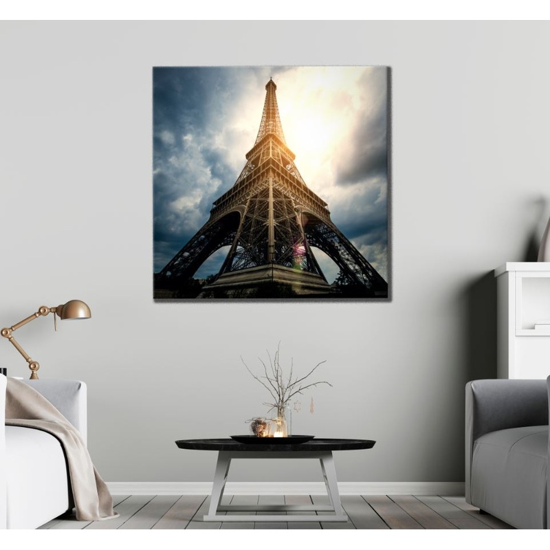 Square Canvas Eiffel Tower View from Under Photograph High Quality Print 100% Australian Made