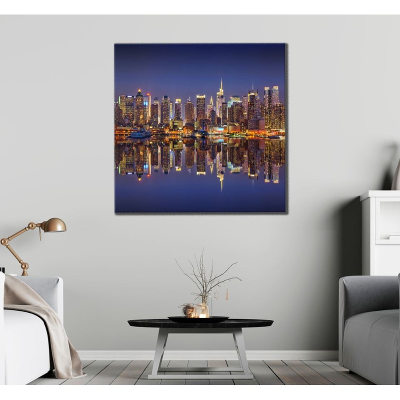 Square Canvas Sea & City Photograph High Quality Print 100% Australian Made