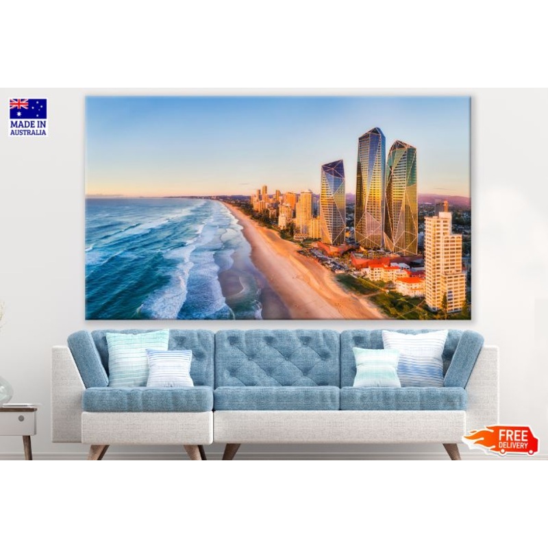Stunning Sea & City Scenery Photograph Print 100% Australian Made