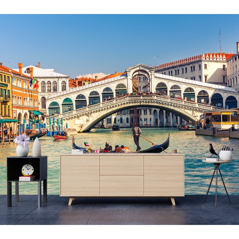 Wallpaper Murals Peel and Stick Removable Gondola near Rialto Bridge in Venice, Italy High Quality