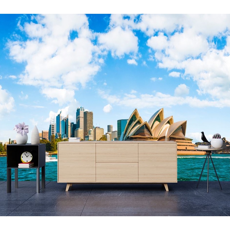 Wallpaper Murals Peel and Stick Removable Opera House & City View High Quality