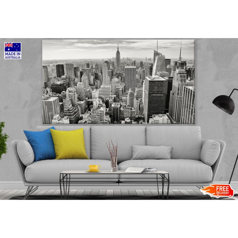B&W Buildings Sky View Scenery Print 100% Australian Made