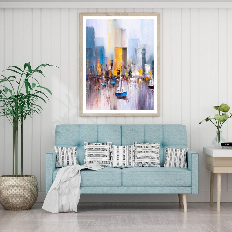 Boats on Sea Oil Painting Home Decor Premium Quality Poster Print Choose Your Sizes