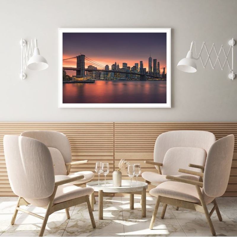 Bridge & City Sunset  Photograph Home Decor Premium Quality Poster Print Choose Your Sizes