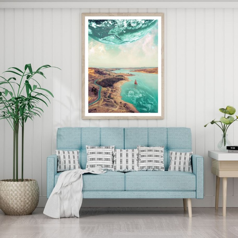 Land & Moon Scenery Photograph Home Decor Premium Quality Poster Print Choose Your Sizes