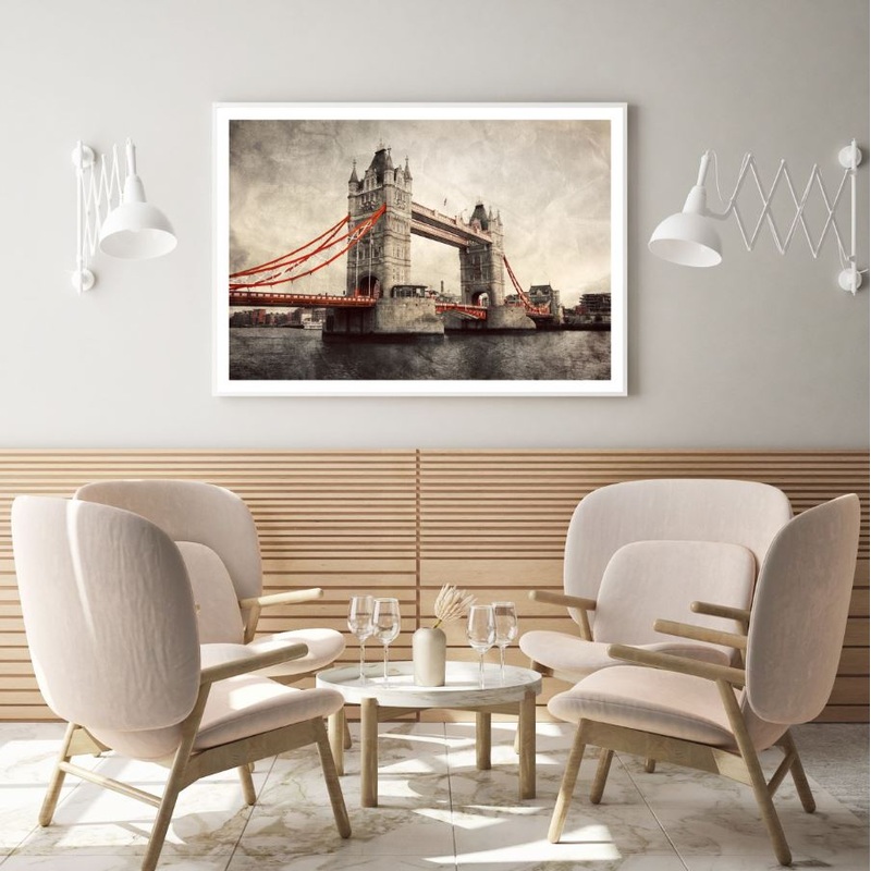 London Bridge Watercolor Painting Home Decor Premium Quality Poster Print Choose Your Sizes