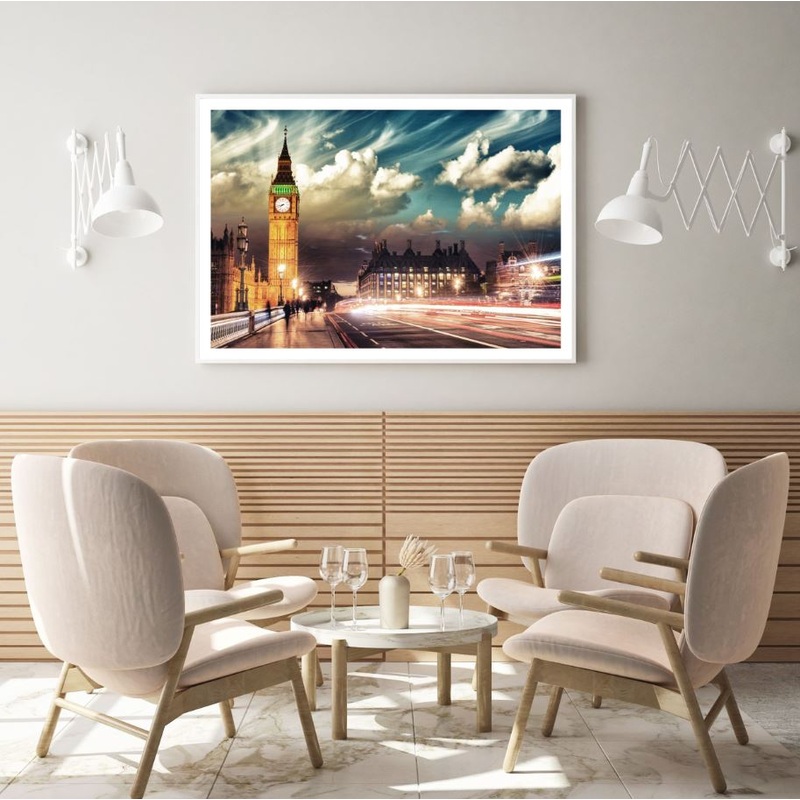 London City Night View Photograph Home Decor Premium Quality Poster Print Choose Your Sizes