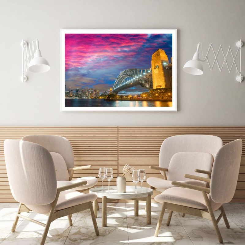 Night City Bridge View Photograph Home Decor Premium Quality Poster Print Choose Your Sizes