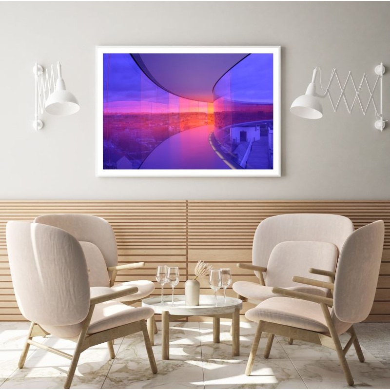 Sunset View From Glass Building Home Decor Premium Quality Poster Print Choose Your Sizes
