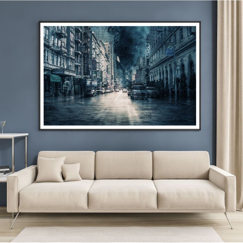 Vehicles on City Smudge Art Home Decor Premium Quality Poster Print Choose Your Sizes