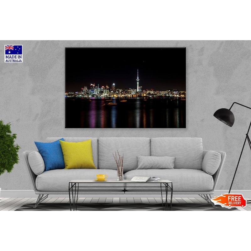 Auckland City Landscape Skyine at Night Photograph Print 100% Australian Made