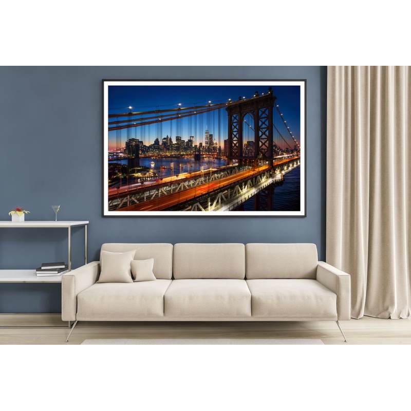 Bridge Night View Photograph Home Decor Premium Quality Poster Print Choose Your Sizes