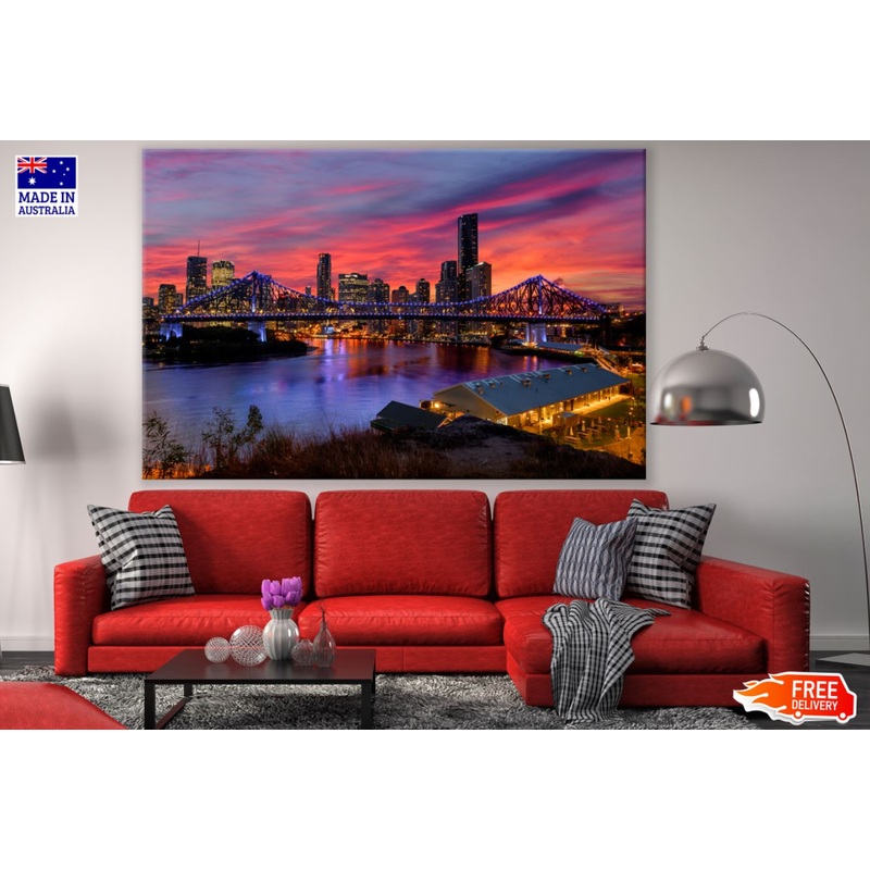 Bridge Over River & City View Print 100% Australian Made