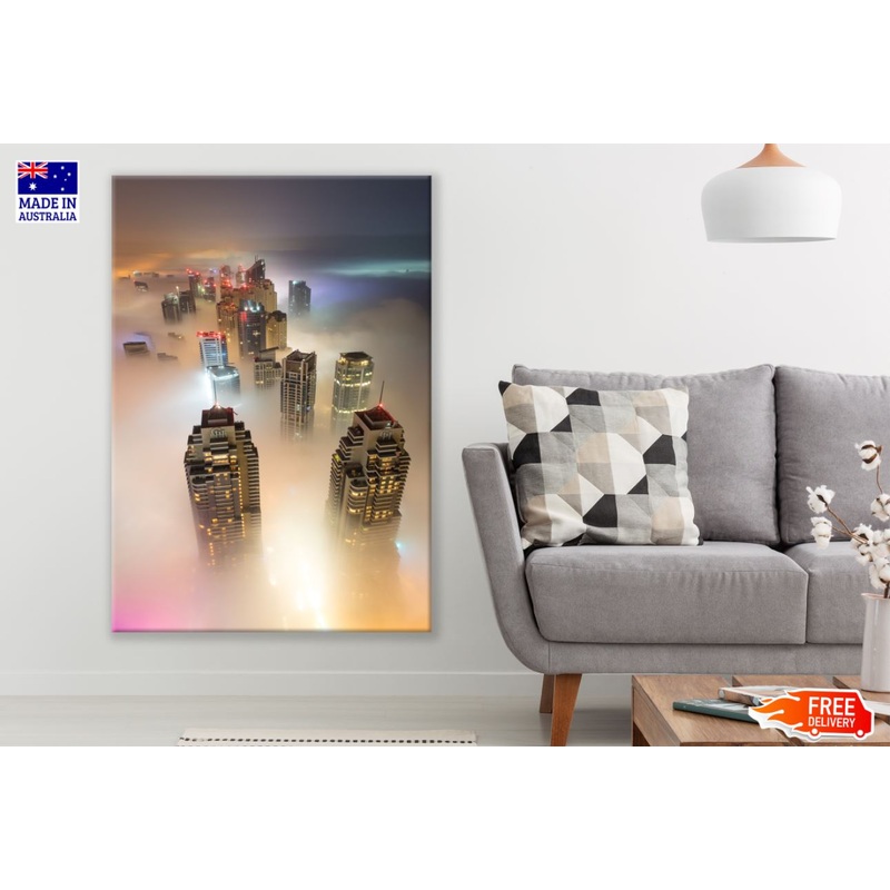 Misty City Sky View Photograph Print 100% Australian Made